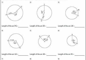 Arcs and Central Angles Worksheet together with Arc Length and Sector area Worksheet