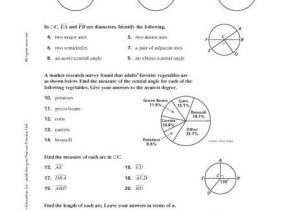 Arcs and Central Angles Worksheet together with Pound Sentences Worksheet with Answers Unique Angles In Circles