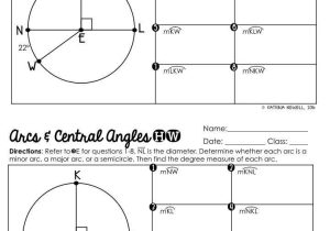 Arcs and Central Angles Worksheet with Central Angles and Arcs In Circles Graphic organizer