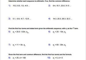 Arithmetic and Geometric Sequences Worksheet Pdf and Inspirational Arithmetic Sequence Worksheet Fresh Arithmetic
