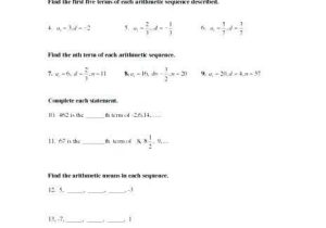 Arithmetic Sequence Worksheet 1 or Geometric Sequence Worksheet Arithmetic Geometric Sequence Worksheet