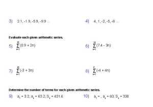 Arithmetic Sequence Worksheet 1 with Arithmetic Sequence Worksheets with Answers Guvecurid