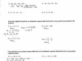 Arithmetic Sequence Worksheet Algebra 1 Also Arithmetic Sequence Worksheet Arithmetic Sequences and Series