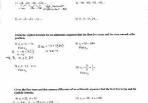 Arithmetic Sequence Worksheet Algebra 1 Also Arithmetic Sequence Worksheet Arithmetic Sequences and Series