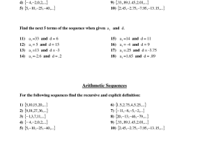 Arithmetic Sequences and Series Worksheet Answers with Geometric Sequences Worksheet Worksheet Math for Kids