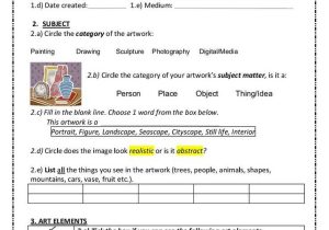 Art Analysis Worksheet Also 464 Best Art Worksheets & Templates Images On Pinterest