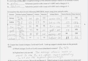 Atomic Structure Review Worksheet Answer Key as Well as New atomic Structure Worksheet Answers Best Chemistry atomic