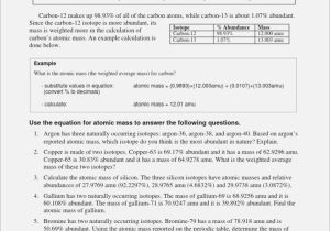 Average atomic Mass Worksheet Show All Work Answer Key and isotopes and Average atomic Mass Worksheet – Webmart