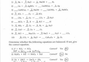 Balancing Chemical Equations Practice Worksheet with Answers Also Phet Balancing Chemical Equations Answers Lovely Chemistry