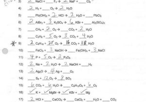 Balancing Chemical Equations Worksheet 1 Along with Balancing Chemical Equations Worksheet Answers 1 25 Balancing