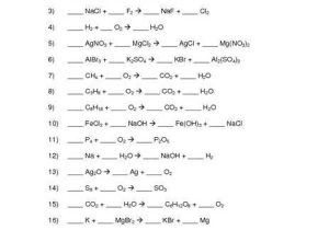 Balancing Chemical Equations Worksheet 1 Along with Balancing Chemical Equations Worksheet Answers Balancing Chemical