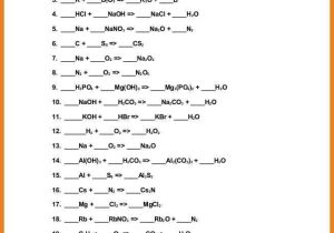 Balancing Chemical Equations Worksheet 1 Also Balancing Chemical Equations Worksheet Balance Chemical Equations