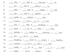 Balancing Chemical Equations Worksheet 1 Answer Key and Unique Balancing Chemical Equations Worksheet Inspirational