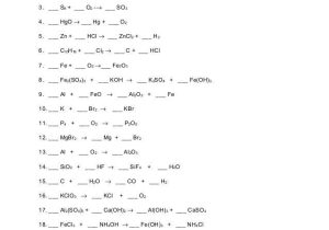 Balancing Chemical Equations Worksheet 1 Answers Also Worksheets 45 Re Mendations Balancing Equations Worksheet Answers