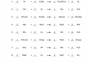 Balancing Chemical Equations Worksheet 1 with Balance Chemical Equations Worksheet Answer Key for the Awesome