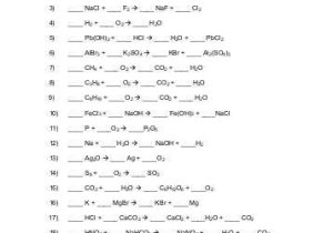 Balancing Chemical Equations Worksheet 2 Classifying Chemical Reactions Answers or Chapter 8 Balancing Equations Set 3