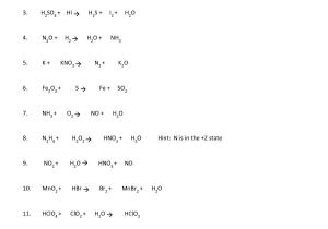 Balancing Chemical Equations Worksheet Answer Key Also Redox Reactions Balancing Of Chemical Reaction