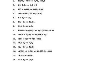 Balancing Chemical Equations Worksheet Grade 10 or Chapter 8 Balancing Equations Set 3