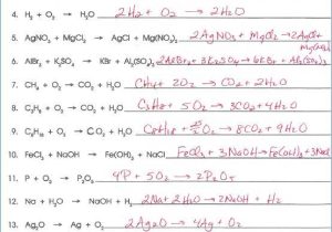 Balancing Chemical Equations Worksheet Grade 10 or Classification Chemical Reactions Worksheet Answers Chemistry