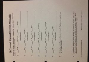 Balancing Chemical Reactions Worksheet Answers together with Describing Chemical Reactions Worksheet Answers Best Ws 4 6 Types