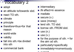 Banking Basics Vocabulary Worksheet Also Banking Systems Unit 23 Vocabulary 1 Vary=differ Substantially