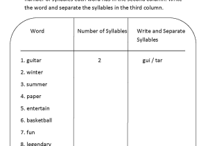 Banking Vocabulary Worksheet Along with E Two or Three Syllables Worksheet Syllable Type