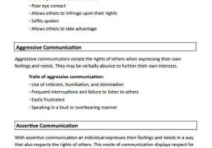 Basic Conversation Skills Worksheets Also Passive Aggressive and assertive Munication Preview