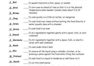 Basic Cooking Terms Worksheet Also Printableworksheets Basic Cooking Terms Worksheet 480621