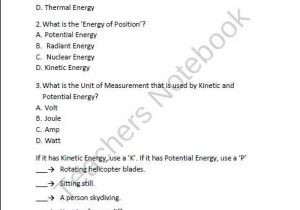 Bill Nye Plants Worksheet Answers Also Kinetic and Potential Energy Worksheet Answers Luxury Bill Nye