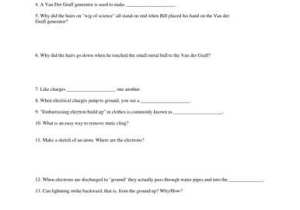 Bill Nye Static Electricity Worksheet and Bill Nye the Science Guy Electricity Worksheet Answers