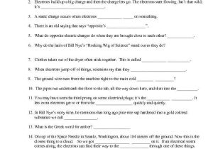 Bill Nye Static Electricity Worksheet as Well as Free Bill Nye Static Electricity Worksheet