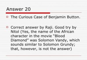 Blood Diamond Worksheet Answers with the Quiz Series Movie Quiz 09 February 2009