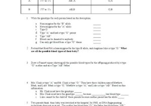 Blood Type and Inheritance Worksheet Answer Key Along with Blood Types Worksheet Choice Image Worksheet Math for Kids