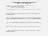 Calculating force Worksheet Answers Also Calculating Net force Worksheet Gallery Worksheet Math for Kids
