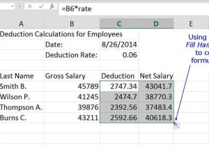 Calculating Gross Pay Worksheet Along with Microsoft Excel Basic Tutorial for Beginners