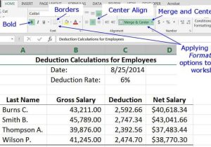 Calculating Gross Pay Worksheet and Microsoft Excel Basic Tutorial for Beginners