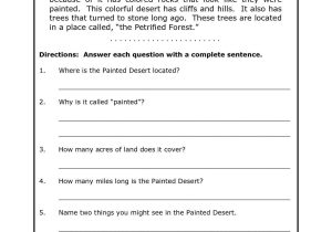 Cause and Effect Worksheets 2nd Grade or Prehension Worksheet for 1st Grade Y2 P3 the Painted Desert