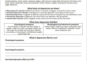 Cbt Worksheets for Depression together with Understanding Depression Worksheet social Work
