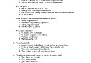 Cell Cycle and Mitosis Worksheet as Well as Cell Growth and Reproduction Worksheet Gallery Worksheet for Kids