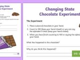 Changes Of State Worksheet and Changing State Chocolate Experiment States Experiment