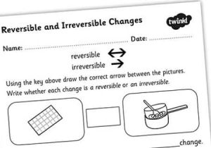 Changes Of State Worksheet as Well as Changing States Reversible Irreversible Changes Worksheet