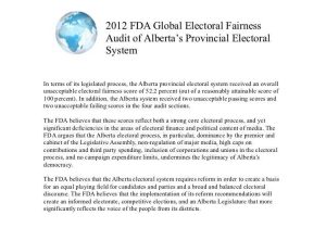 Chapter 7 the Electoral Process Worksheet Answers Along with Alberta 2012 Fda Global Electoral Fairness Audit Report