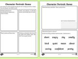 Character Profile Worksheet as Well as Character Profile Bunce Worksheet Activity Sheet to Support