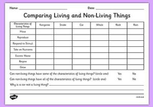 Characteristics Of Living Things Worksheet and Living Things Worksheet Worksheets for All