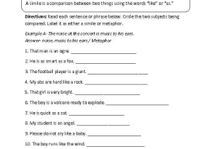 Check Writing Lessons Worksheets together with Similes and Metaphors Worksheets