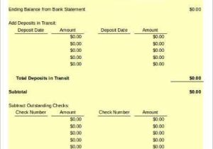 Checking Account Reconciliation Worksheet with Bank Reconciliation Template 11 Free Excel Pdf Documents
