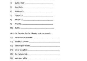 Chemical formulas and Names Of Ionic Compounds Worksheet or Naming Ionic Pounds Practice Worksheet solutions