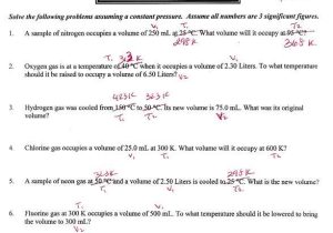 Chemistry Gas Laws Worksheet Answers Along with Ideal Gas Law Worksheet