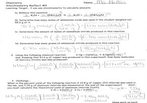 Chemistry Unit 7 Worksheet 4 Answers or Gas Stoichiometry Worksheet