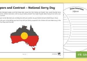 Citizenship In the Nation Worksheet Also National sorry Day Pare and Contrast Worksheet Activity